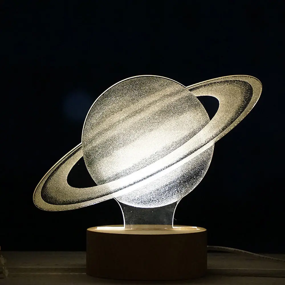 Светильник для ночного освещения Млечный путь панельный деревянный акриловый