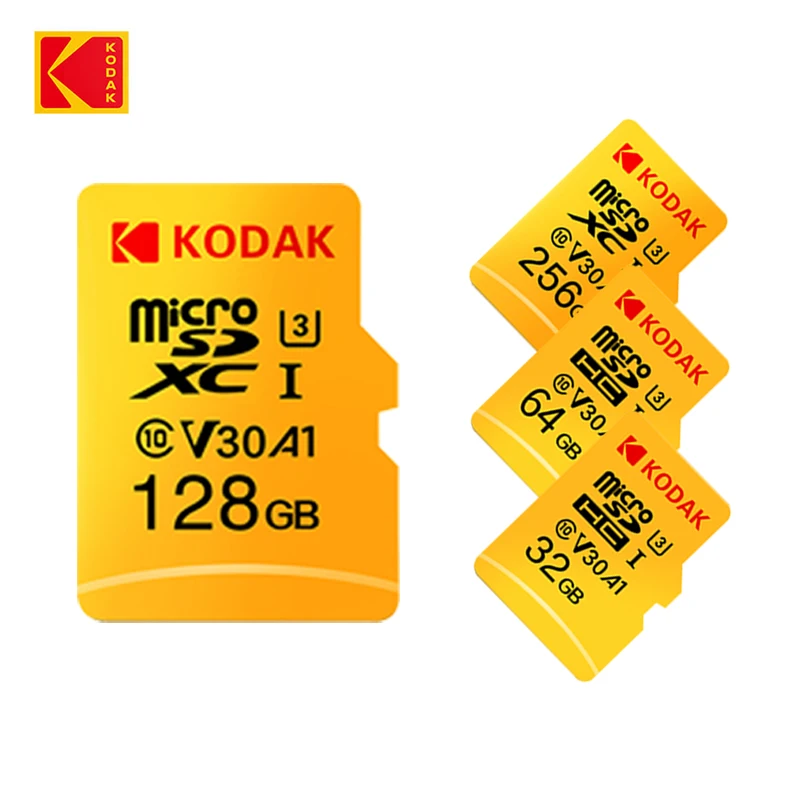 

Kodak micro sd card 64GB 128GB High speed C10 u1 u3 memory card v30 16GB 32GB tarjeta microsd 256gb mini TF card Free SD adapter