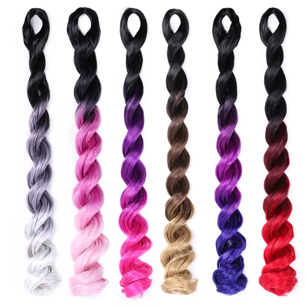 20 дюймов глубокая волна пучки волос для наращивания синтетические крючком косы