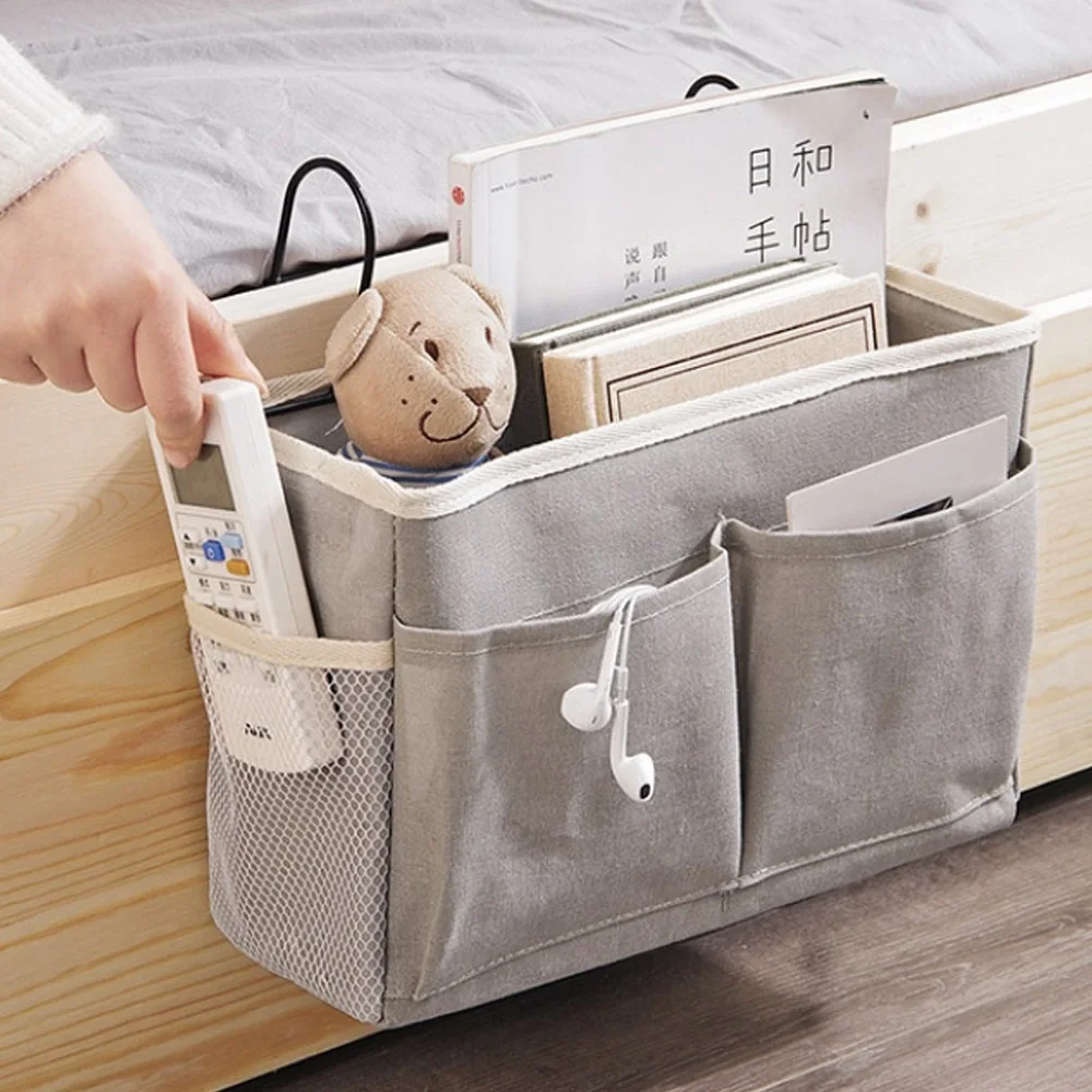

Canvas Dorms Bedside Hanging Pocket Storage Bag Bedroom Storage Pouch Diaper Caddy Holder Baby Tissue Box Household Organizer