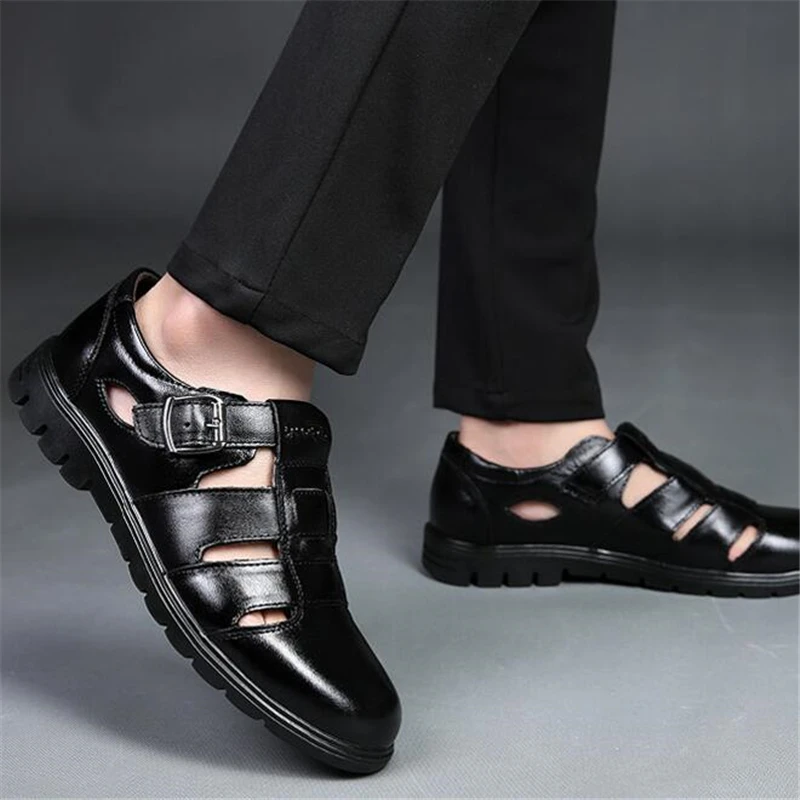 Casual Shoes Men Sandals Leather Real Male Office Mens Summer Fashion Comfortable Sandali Gladiatore Uomo | Обувь
