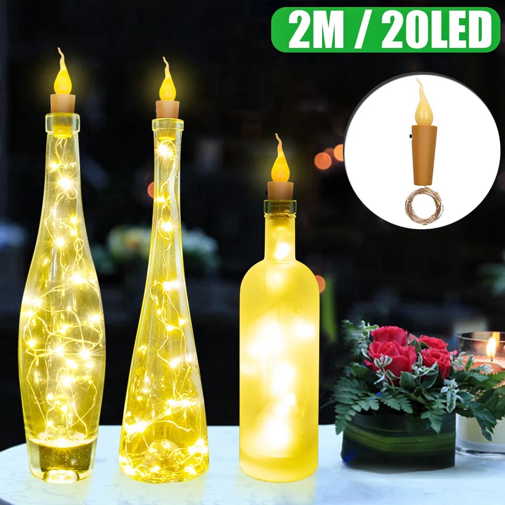 Новые 6/10 шт светильники в форме винных бутылок 2 м 21 светодиодные бутылки пробки