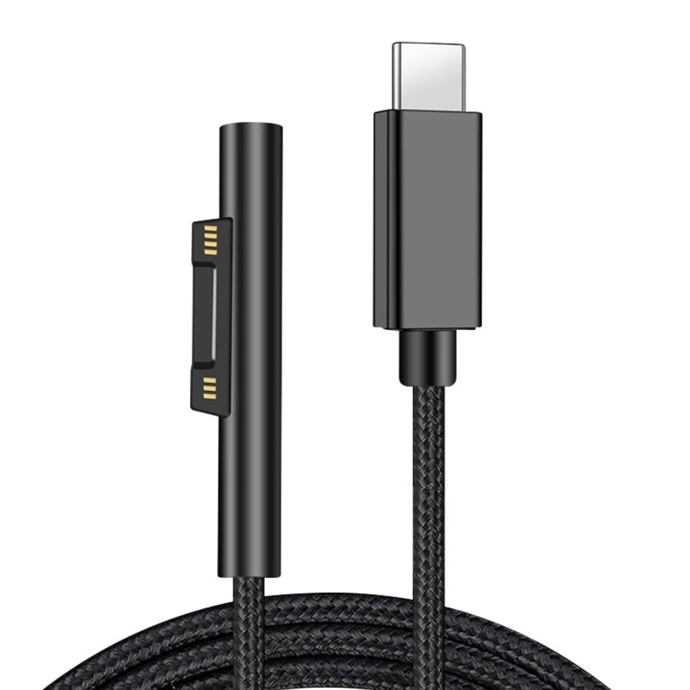 

DC12-15V Type C USB C to Surface Pro3 Pro4 Pro5 Pro6 Book Charge Cable 1.8m Nylon Braided