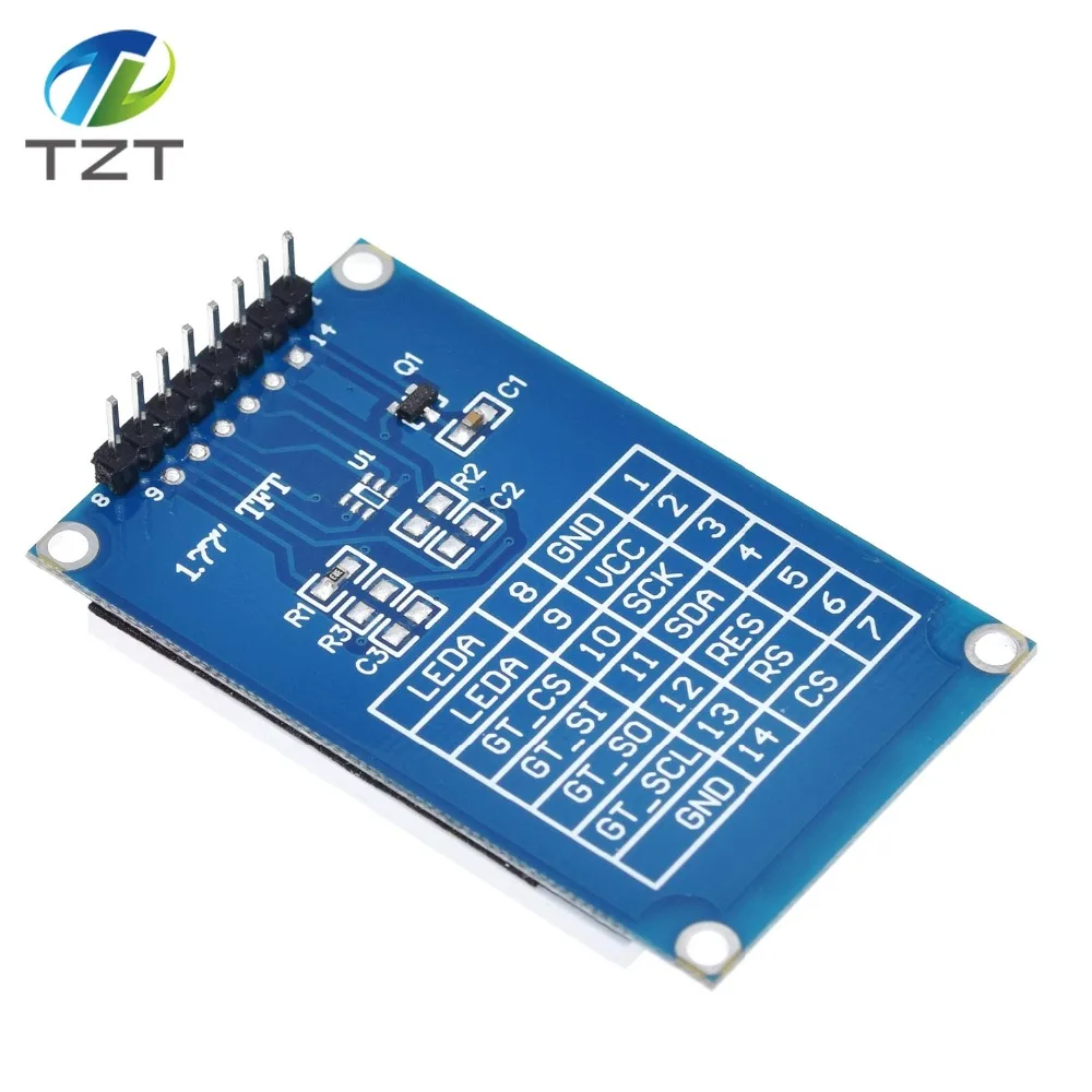 1,77 дюймовый TFT lcd экран 128*160 1,77 TFTSPI TFT цветной экран модуль последовательного порта
