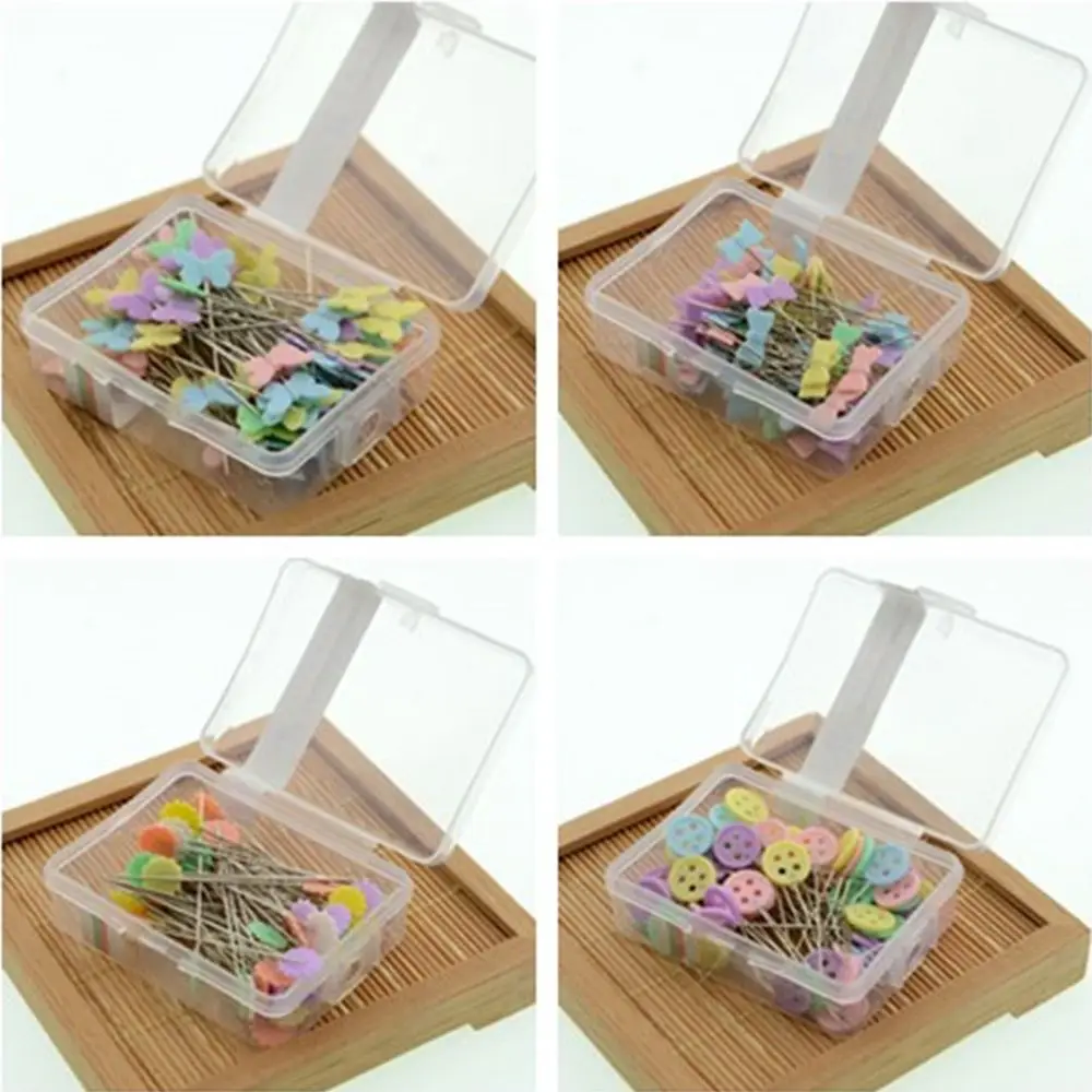 

50Pcs Patchwork Pins Butterflies Bow Tie Flower Apparel DIY Craft Button Head Needles Embroidery Sewing Accessories