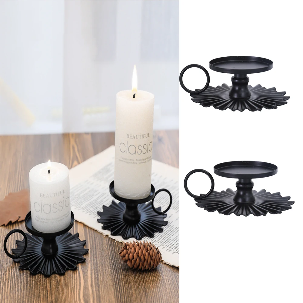 

2Pcs/Set Iron Decorative Candle Holder for Table Vintage Table Candlestick Candle Holders Home Decor Lighting Wedding Decoration
