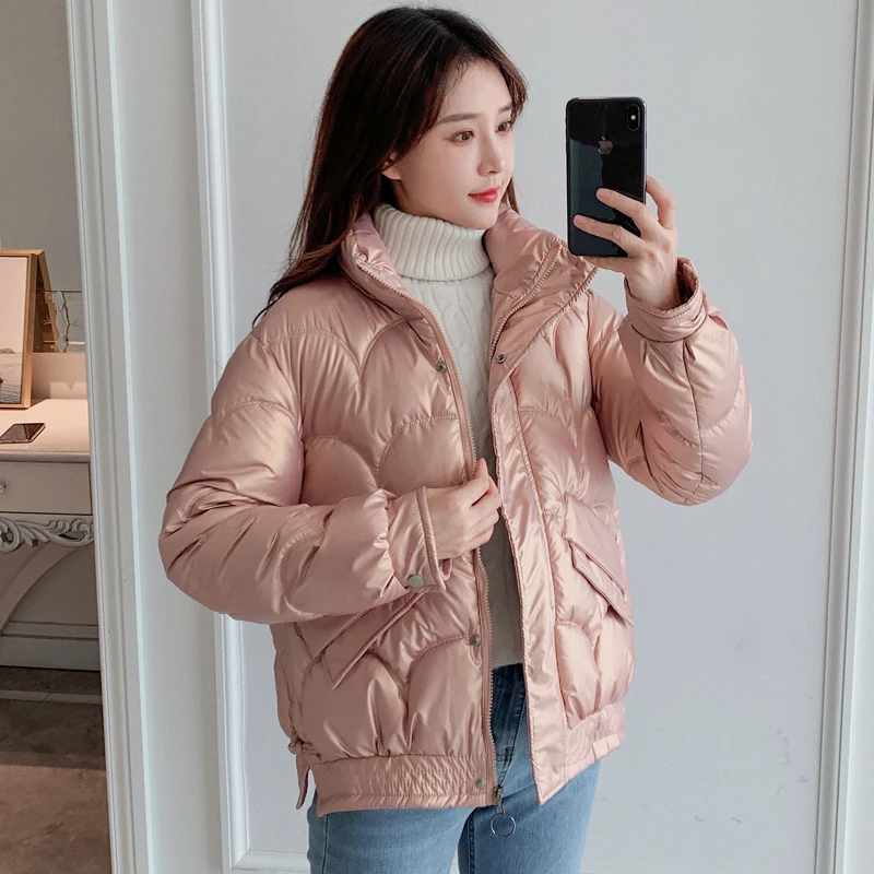 

Coat Women New Coat Women's Long-sleeved Padded Jacket Plus Velvet Cotton Thickened Warmth Thick Coat Women's Vest Short Collar