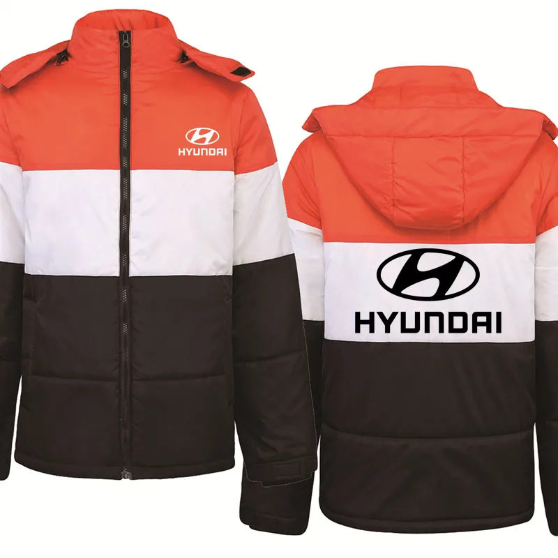 

Новая модная мужская куртка сохраняющая тепло Hyundai с принтом логотипа автомобиля Высокое качество хлопок плюс бархат утепленная одежда хло...