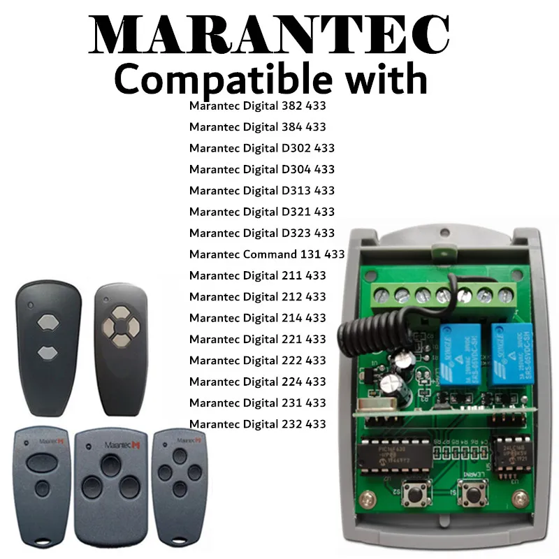 Пульт MARANTEC цифровой 211212214221222224231232 Замена 433 МГц пульт дистанционного управления