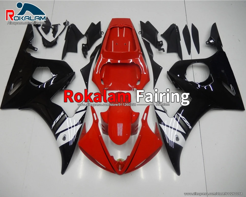 

Fairing Shells For Yamaha YZF600 R6 2005 YZFR6 05 Red White Black Motorbike Bodywork (Injection Molding)