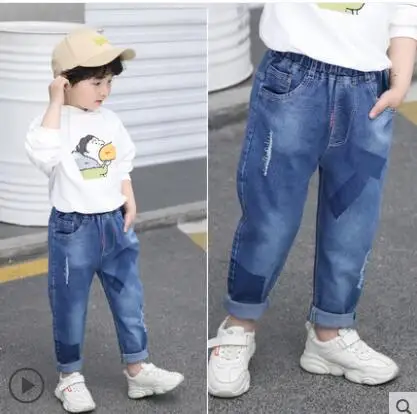 9035 thin jeans Г. Весенние детские джинсы для мальчиков однотонные тонкие джинсы для маленьких мальчиков, повседневные джинсы для больших мальчиков длинные брюки - Цвет: 9035 thin jeans