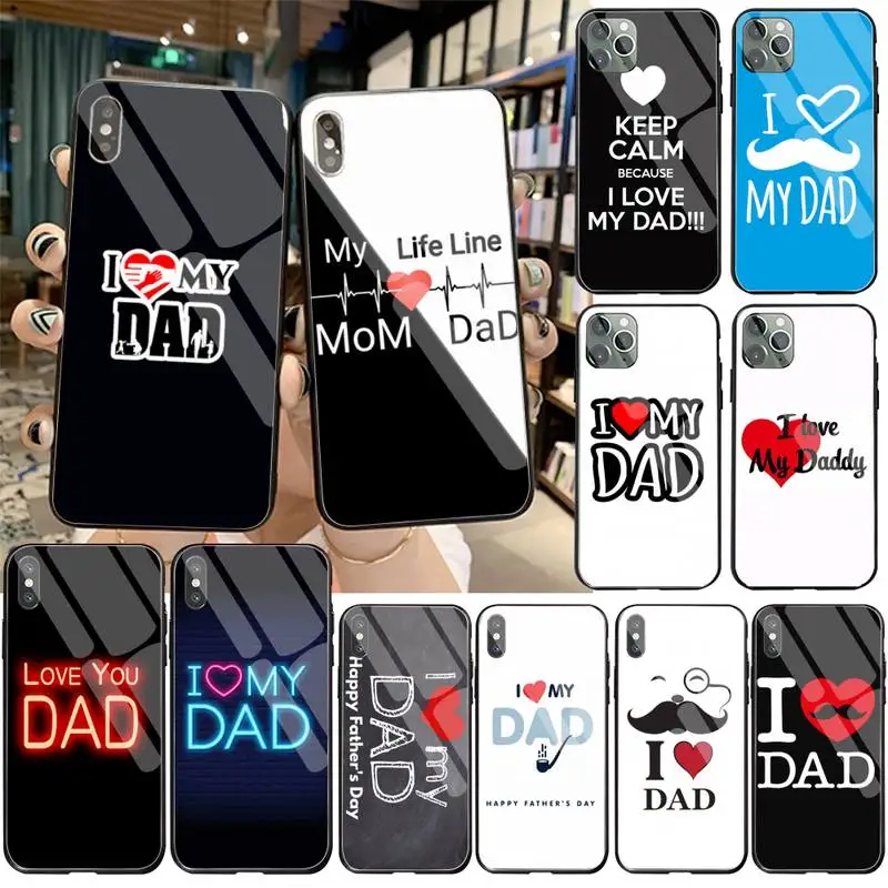 Чехол для телефона I love my dad из закаленного стекла iPhone 11 Pro XR XS MAX 8X7 6S 6 Plus SE