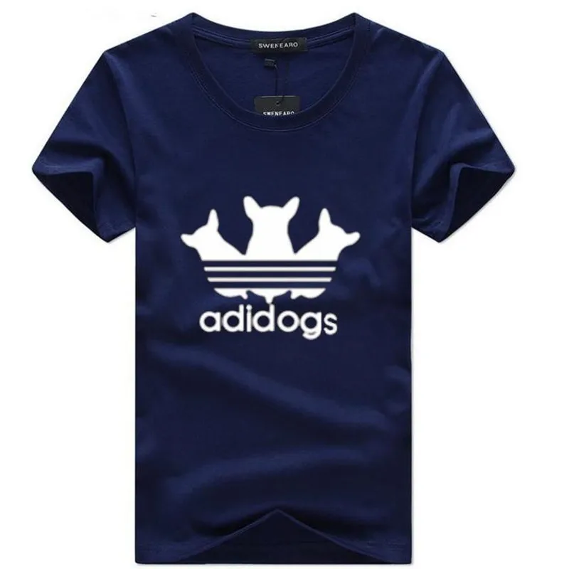 

SWENEARO Summer Men's Clothing O Neck Short Sleeve T-Shirts Fashion Adidogs Print Cotton Casual Hip Hop Tops Tees Male
