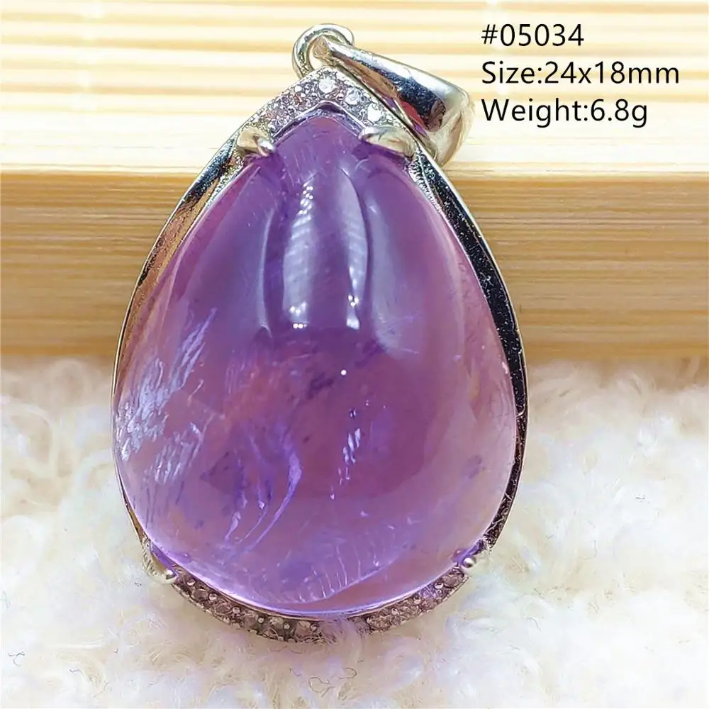 

Top Natural Purple Amethyst Quartz Pendant Water Drop Women Men 24x18mm Amethyst Necklace Brazil 925 Sterling Silver AAAAA