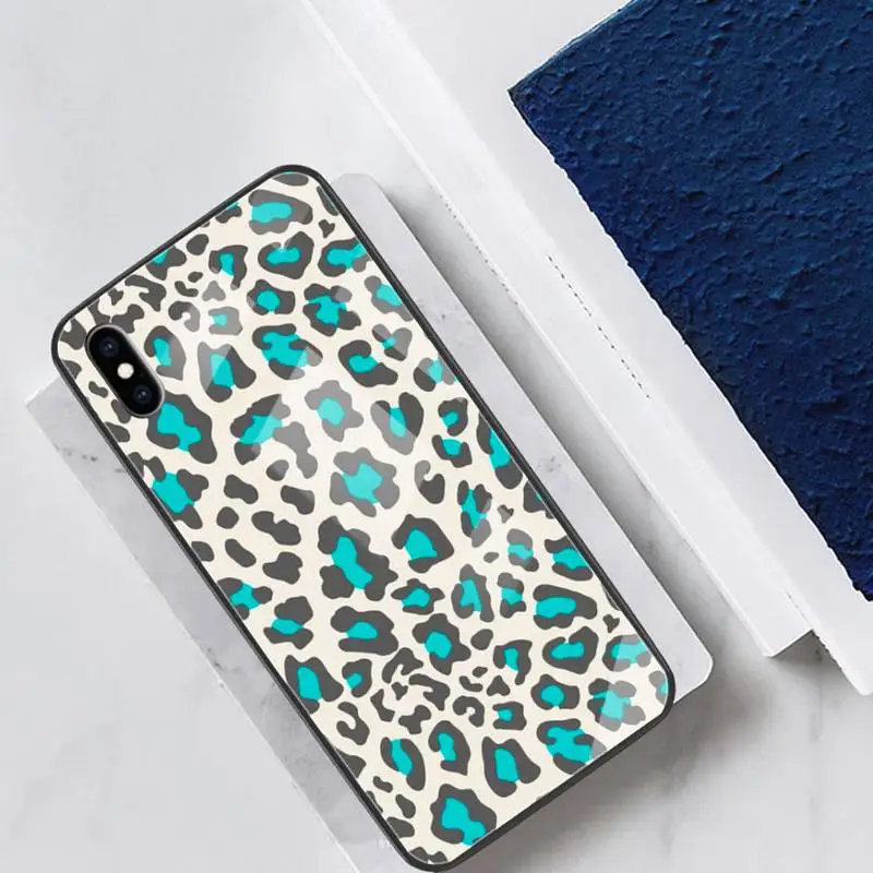 

Leopard Print Glass Phone Case Back Shell For IPhone 12 11 Pro Max Cases XR XS 7 8 Plus Cover Accessories Carcasa