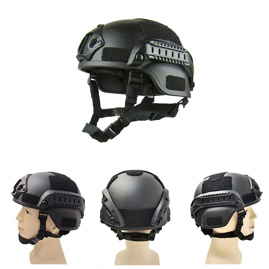Tactical ABS Helmet Adjustable Military w/ Side Rails Outdoor Painball CS SWAT Riding Protect Gear |