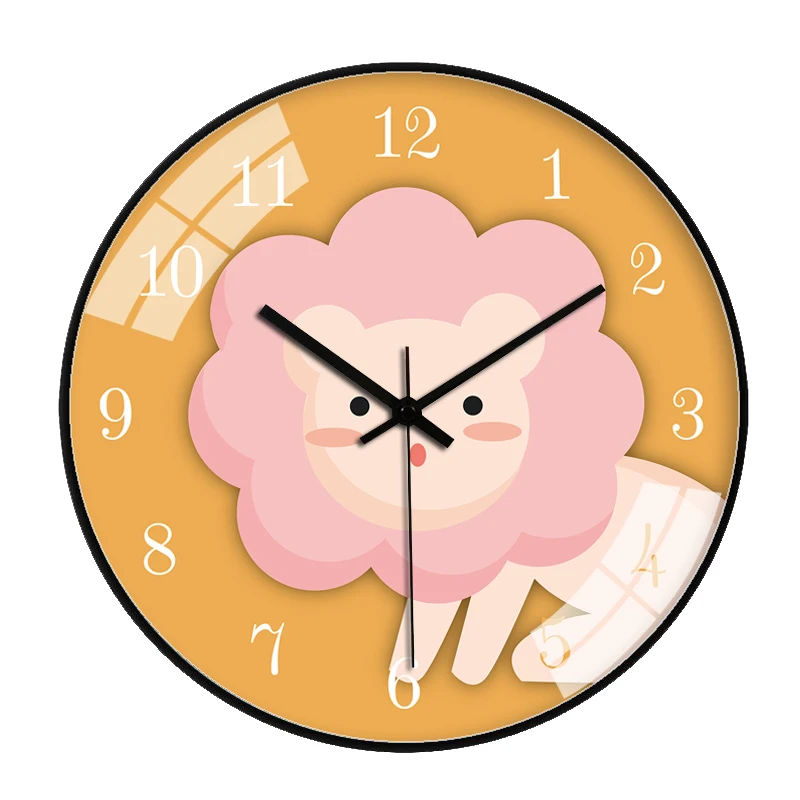 Cartoon Simple Wall Clock Modern Design Animal For Kids Rooms Silent Lovely Zegary Na Sciane Home Decoration AA60ZB | Дом и сад