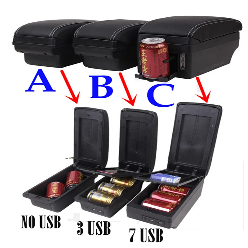 For Renault Logan Armrest Sandero 2 2018 Car box Interior special Retrofit Center Storage USB interfac |