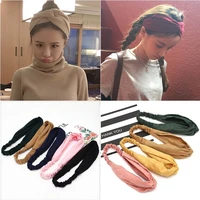 women headband cross top knot elastic hair bands soft solid color girls hairband hair accessories twisted knotted headwrap