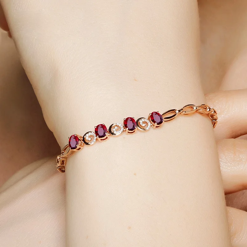 Bague Ringen, роскошный браслет с драгоценным камнем для женщин, серебро 925, ювелирное изделие, голубь, красный рубин, розовое золото, вечерние, для банкета