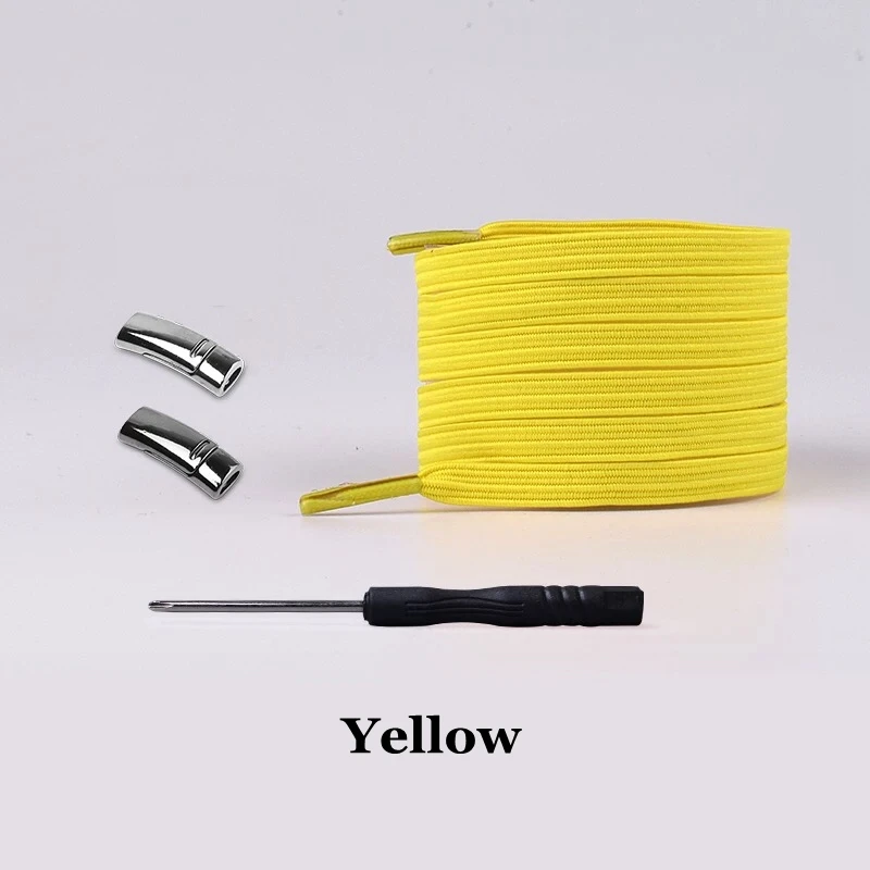 Yellow 1 пара, 24 цвета, плоские магнитные шнурки, эластичные шнурки без завязок, шнурки для обуви для детей, взрослых, унисекс, сникерсы, шнурки, шнурки для быстрого отдыха - Цвет: Yellow