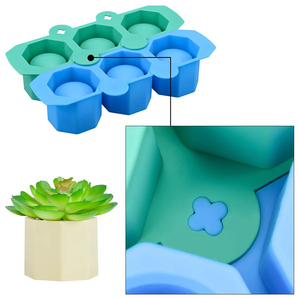 3 отверстия круглая силиконовая форма с геометрическим рисунком бетонный