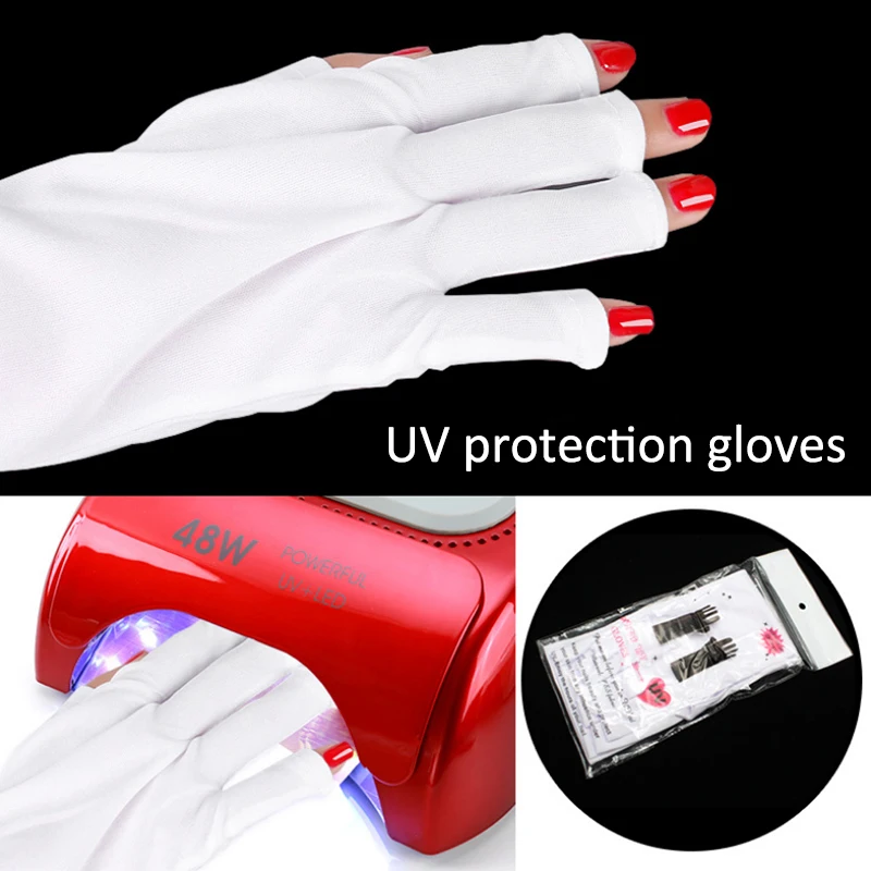 Pro 1 пара перчатки с защитой UV УФ-излучения для перчаток ногтей маникюра анти-УФ