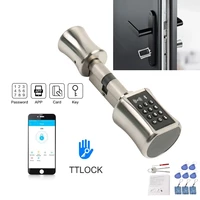 ttlock bluetooth smart cylinder lock wifi security wireless electronic digital app keypad code rfid card keyless lock