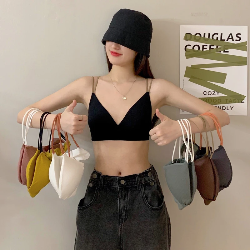 

Топ женский в стиле преппи, пикантная майка, облегающий кроп-топ без рукавов, бюстгальтер, 7 цветов, C1650, на лето, 2021