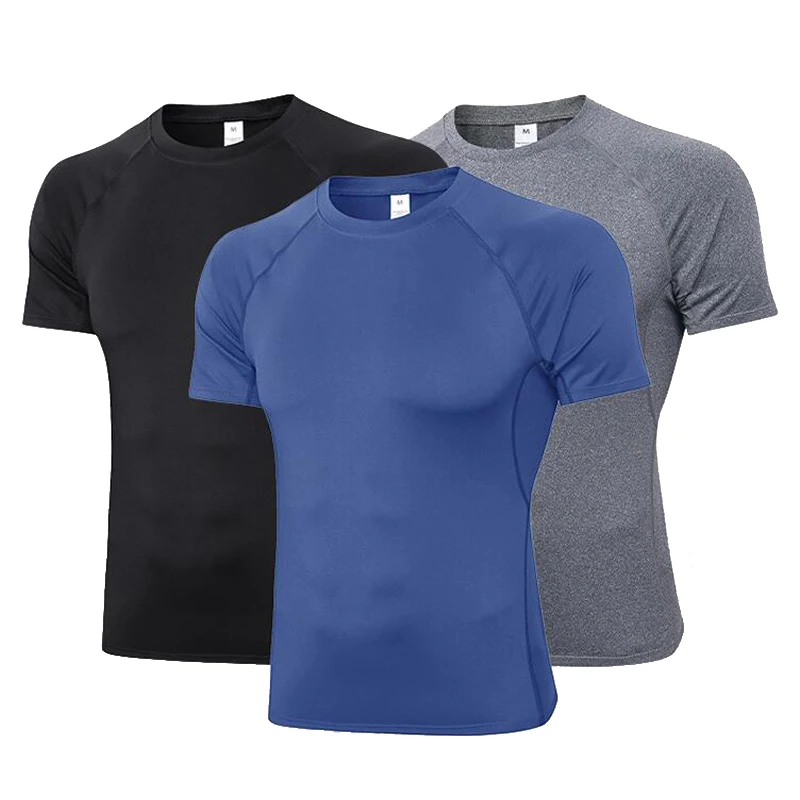 

Новинка, футболка с коротким рукавом для бега, для мужчин, высокая эластичность, быстросохнущая, для тренажерного зала, для занятий фитнесом...