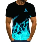 2021 Фирменная Новинка CCCP, Мужская 3D футболка с коротким рукавом, Мужская футболка с коротким рукавом, однотонная мужская Свободная футболка, Мужской Топ XXS-6XL