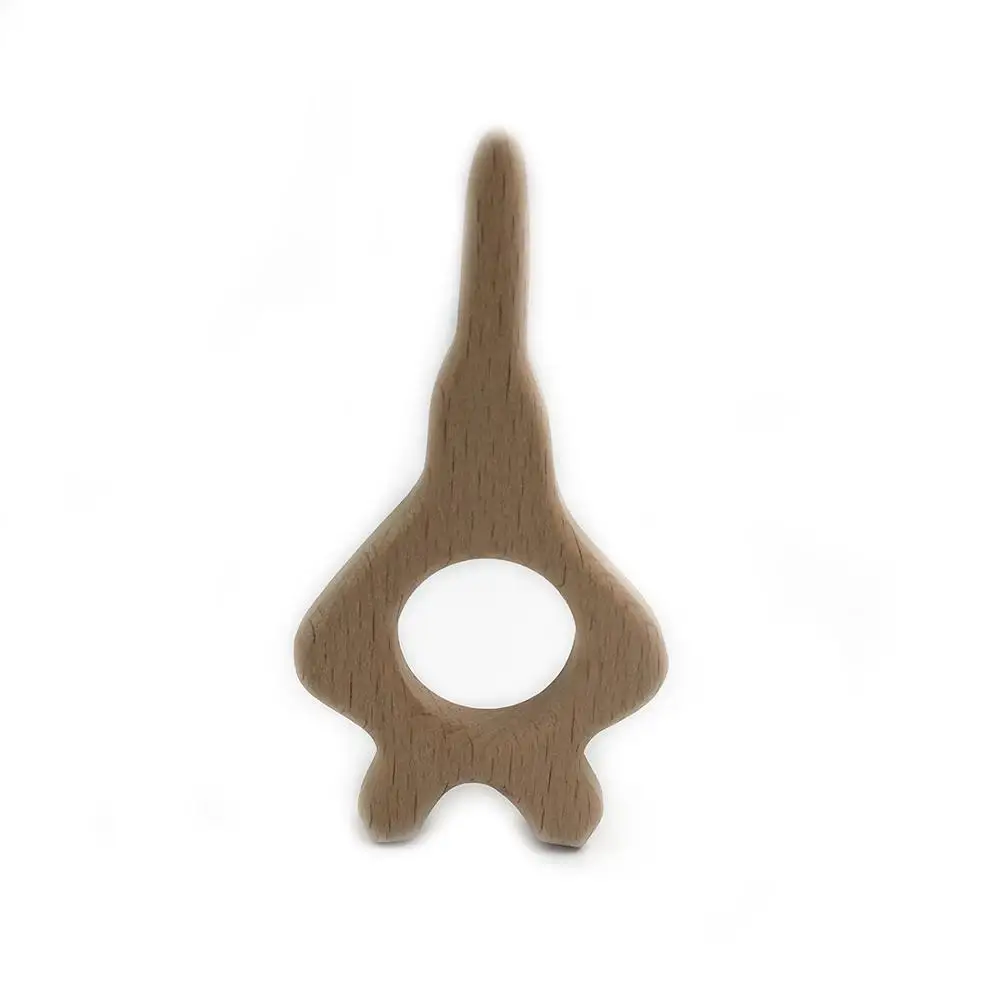 C040 Beech Wood Прорезыватель Мультяшные деревянные животные Детский Прорезыватель игрушка безопасный новорожденный дети Прорезыватель игрушки Жевательная из силикона бусы Товары для малышей - Цвет: C040