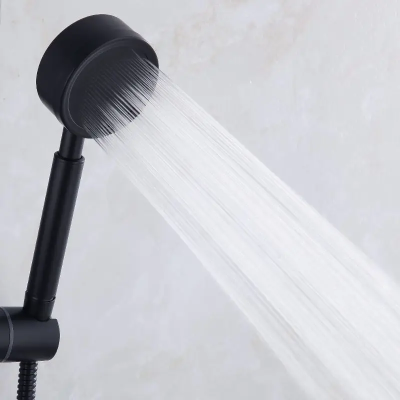 

Black Shower Head Stainless Steel Handheld Wall Mounted High Pressure for Bathroom Water Saving Rainfall Shower Hose Holder Set