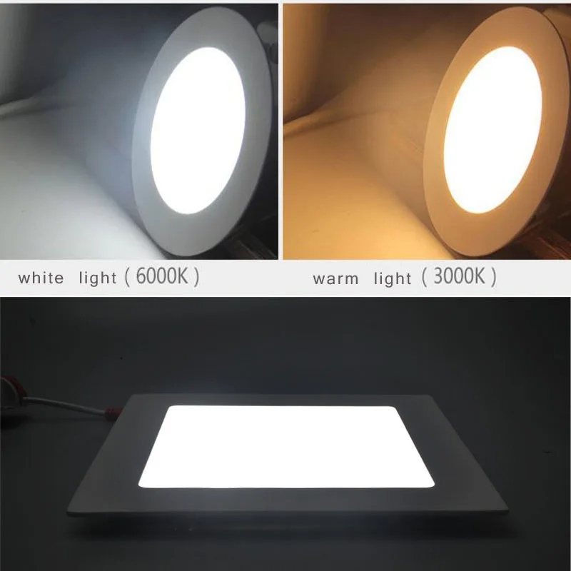 Потолочный светильник алюминиевый светодиодный панельный Круглый квадратный