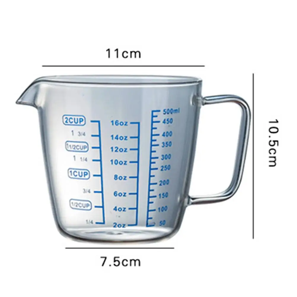 

250ml/500ml Heat Resisting Glass Measuring Cup Milk Water Scale Microwave Tool Kitchen Supplies Accessories