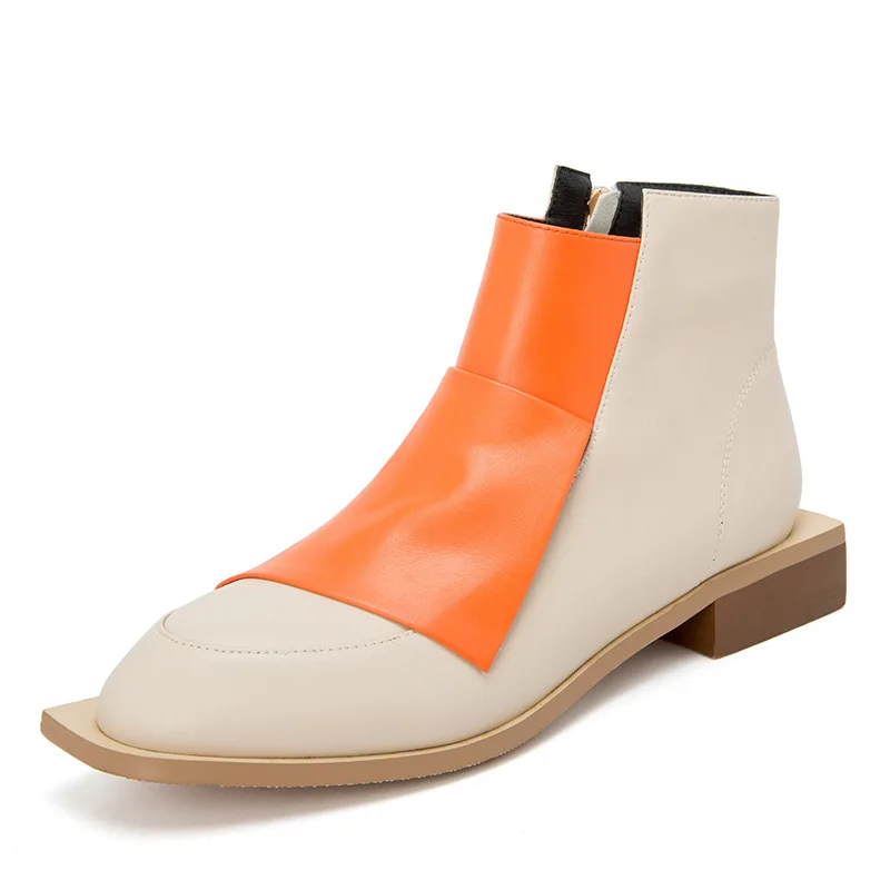 

fashion women's shoes fall winter 2019 new short boots women's heel stitching personalized women's boots