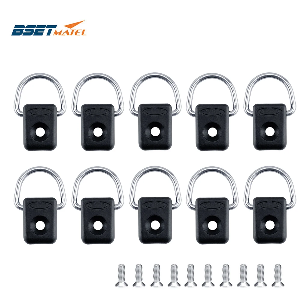 

10PCS Kayak D Rings Fitting Outfitting Fishing Rigging Bungee Kit Accessory Boat Canoe Rowing Deck Loop Mounting Tie Down Kit
