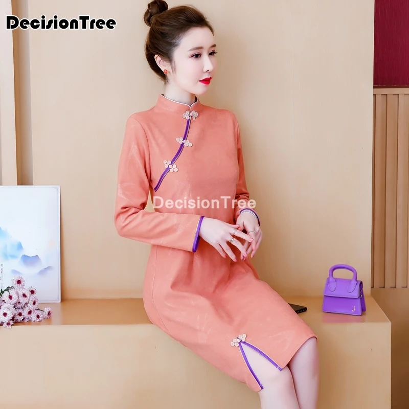 2021 китайское платье cheongsam платья винтажные qi pao женское Формальное длинное с