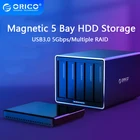 Док-станция ORICO NS500RU3, 3,5 дюйма, 5 отсеков, USB, с RAID HDD, поддержка 80 ТБ, 5 Гбитс, UASP HDD, чехол для жесткого диска, 78 Вт, адаптер, корпус для жесткого диска