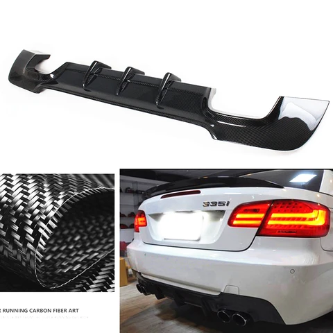 Диффузор для заднего бампера BMW E92 E93 325i M Tech Sport 2007-2013, губа из натурального углеродного волокна, автомобильный защитный спойлер, пластина, сплиттер, комплект кузова