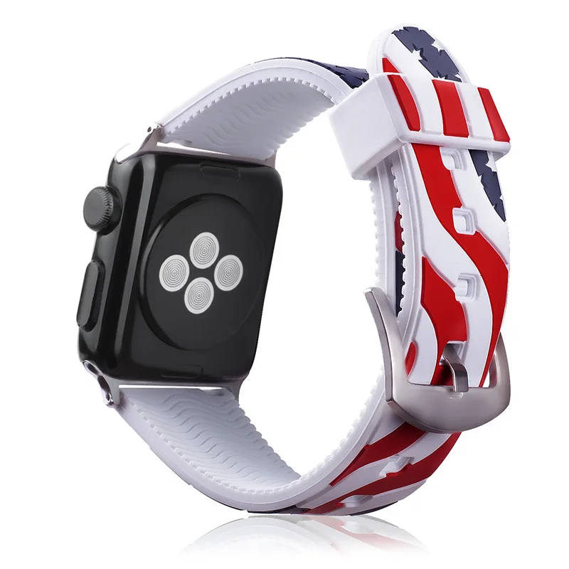 Силиконовый спортивный ремешок для Apple Watch 5 4 band 44 мм 40 correa iwatch series 3 2 1 42 мм/38