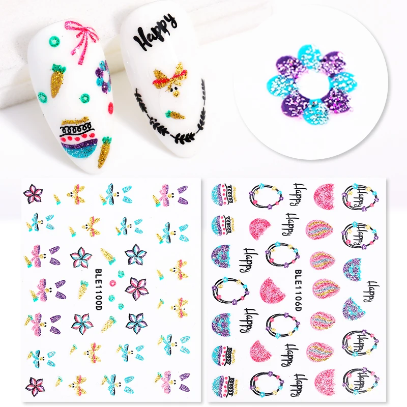Стикеры 3D на ногти Nail Art наклейки для украшения ногтей переноса милый кролик