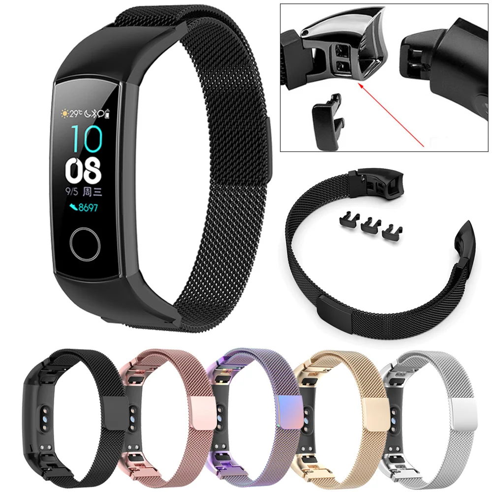 Магнитный ремешок для часов Milanese из нержавеющей стали Huawei Honor Band 5 4 ремешка умный