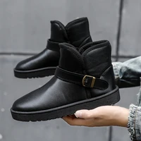 2021winter couple snow boot plus velvet warm male outdoor cotton shoe women thick bottom boot classic solid color buckle sneaker