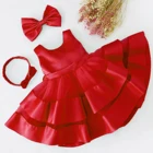 Платье принцессы LZH для маленьких девочек, платье для новорожденных на 1-й день рождения, платье для девочек с цветами, свадебное платье, детское бальное платье