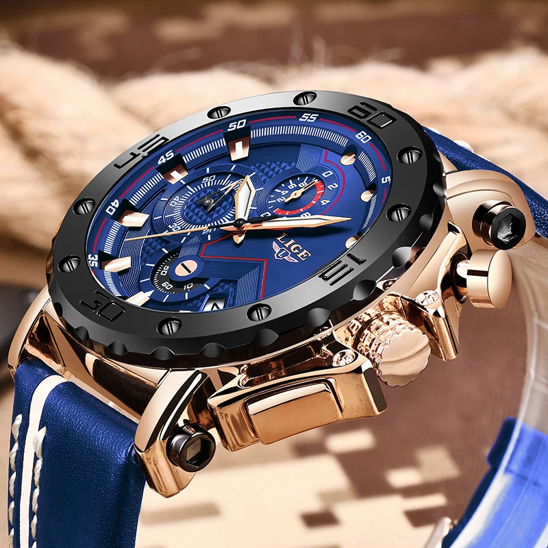 2019 LIGE новые модные мужские часы Топ бренд Роскошные большой циферблат военные