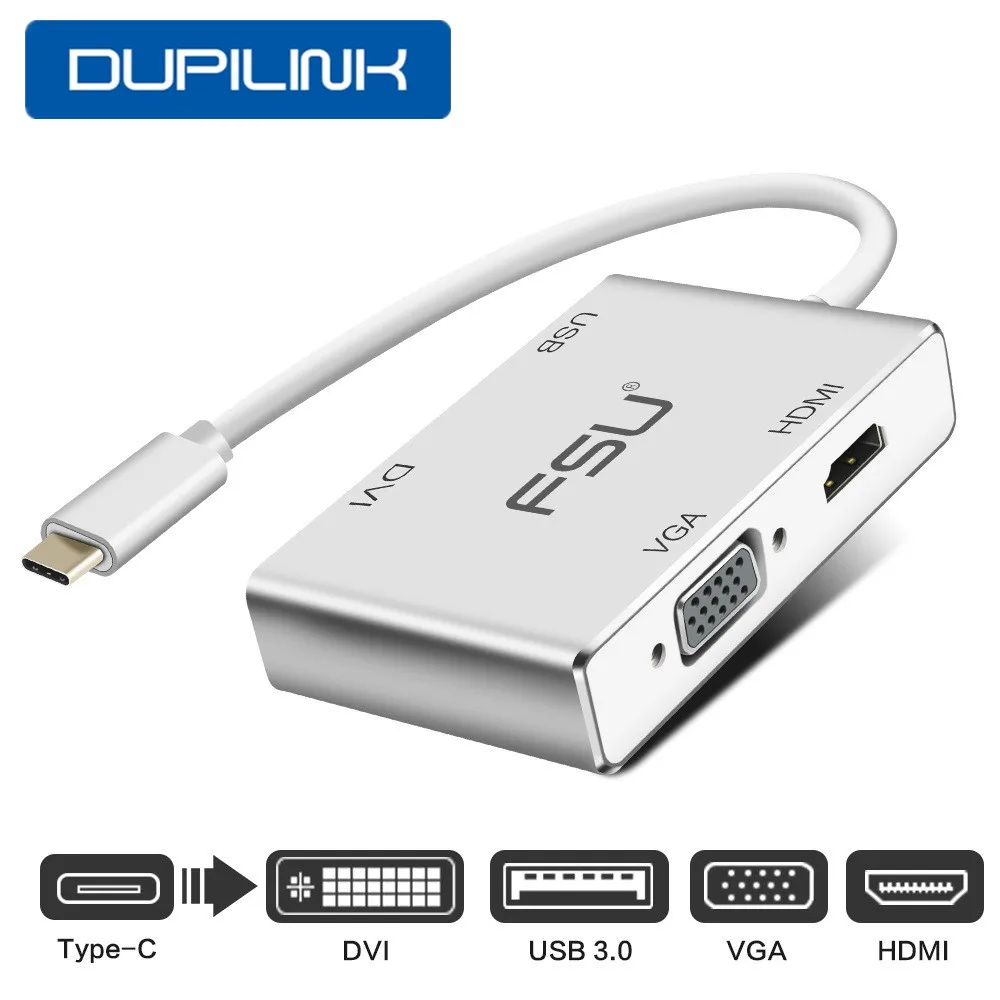 

Переходник usb-c/4K HDMI, VGA, DVI, USB 3,0 для Macbook, Samsung Dex, S9, Huawei P40, ТВ, PS4, проектора, кабель USB C/HDMI 4K
