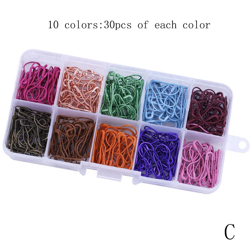 300pcs/Box Multi Color Gourd Shape Safety Pins Metal Clips For Knitting Stitch Marker Tag Pin DIY Craft Sewing Accessories | Дом и сад
