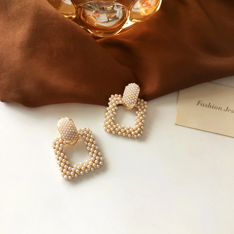 

Geometric Street Snap Fashion Earrings Atmosphere Brief Square Dangle Earrings