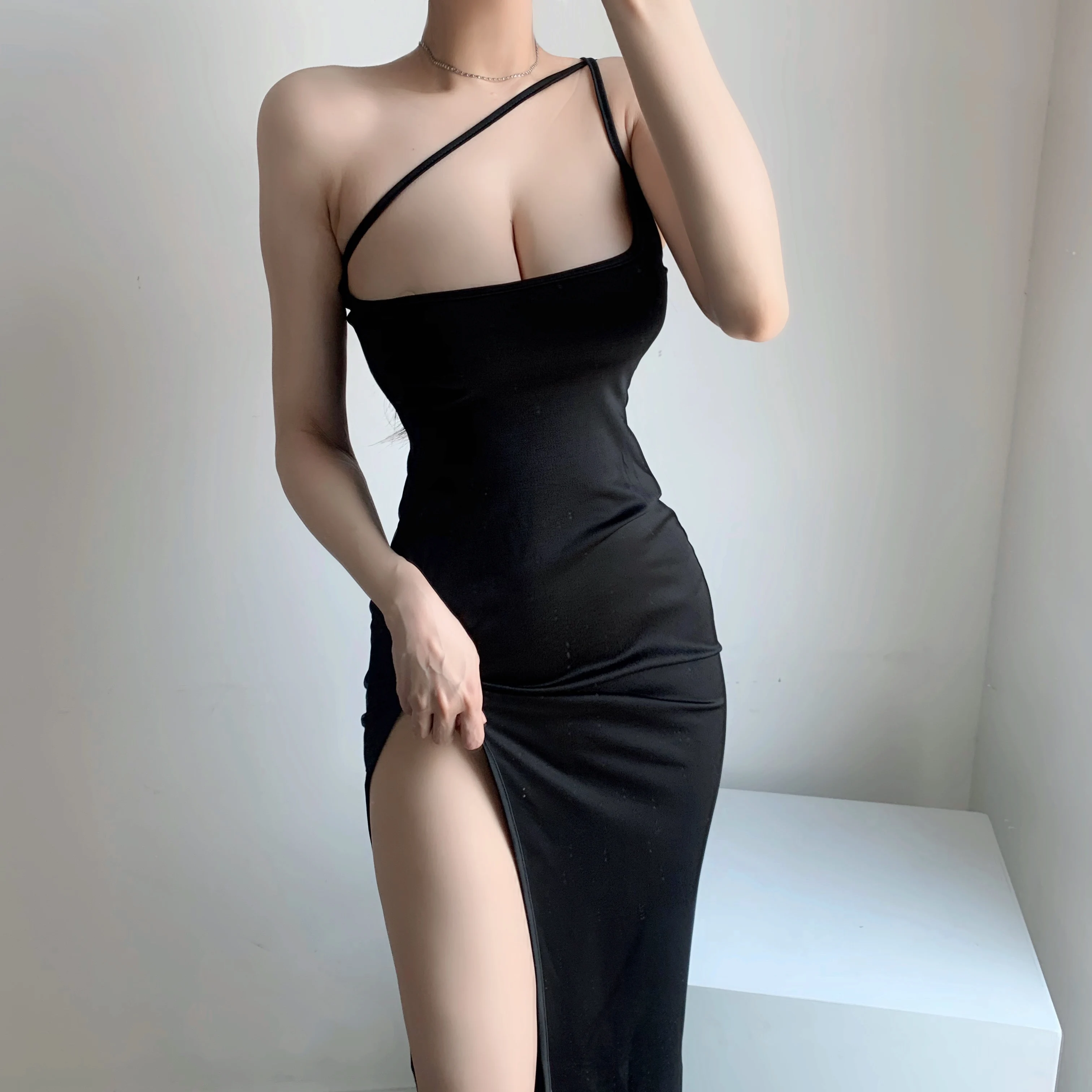 Sladuo Sexy Sleeveless Strapsless Black Strap Bandage Dress Party Casual Basic Beach Long | Женская одежда